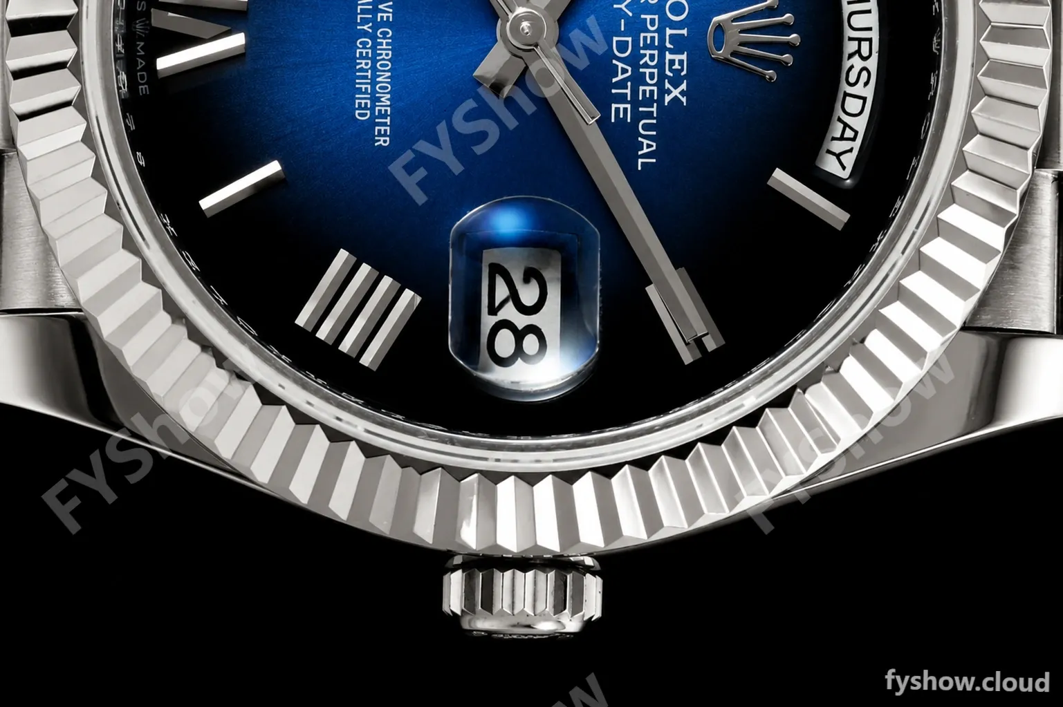 Rolex - DayDate 228239 Gain Weight 40mm Flt Pres SS/SS Blu Ombre/Rmn KF VR3255 - Image 7