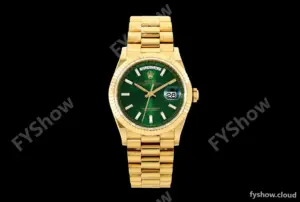 Rolex - DayDate 128238 Gain Weight 36mm Flt Pres YG/YG Grn/Dia KF A2836