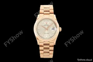 Rolex - DayDate 128235 Gain Weight 36mm Flt Pres RG/RG Silv/Dia KF A2836