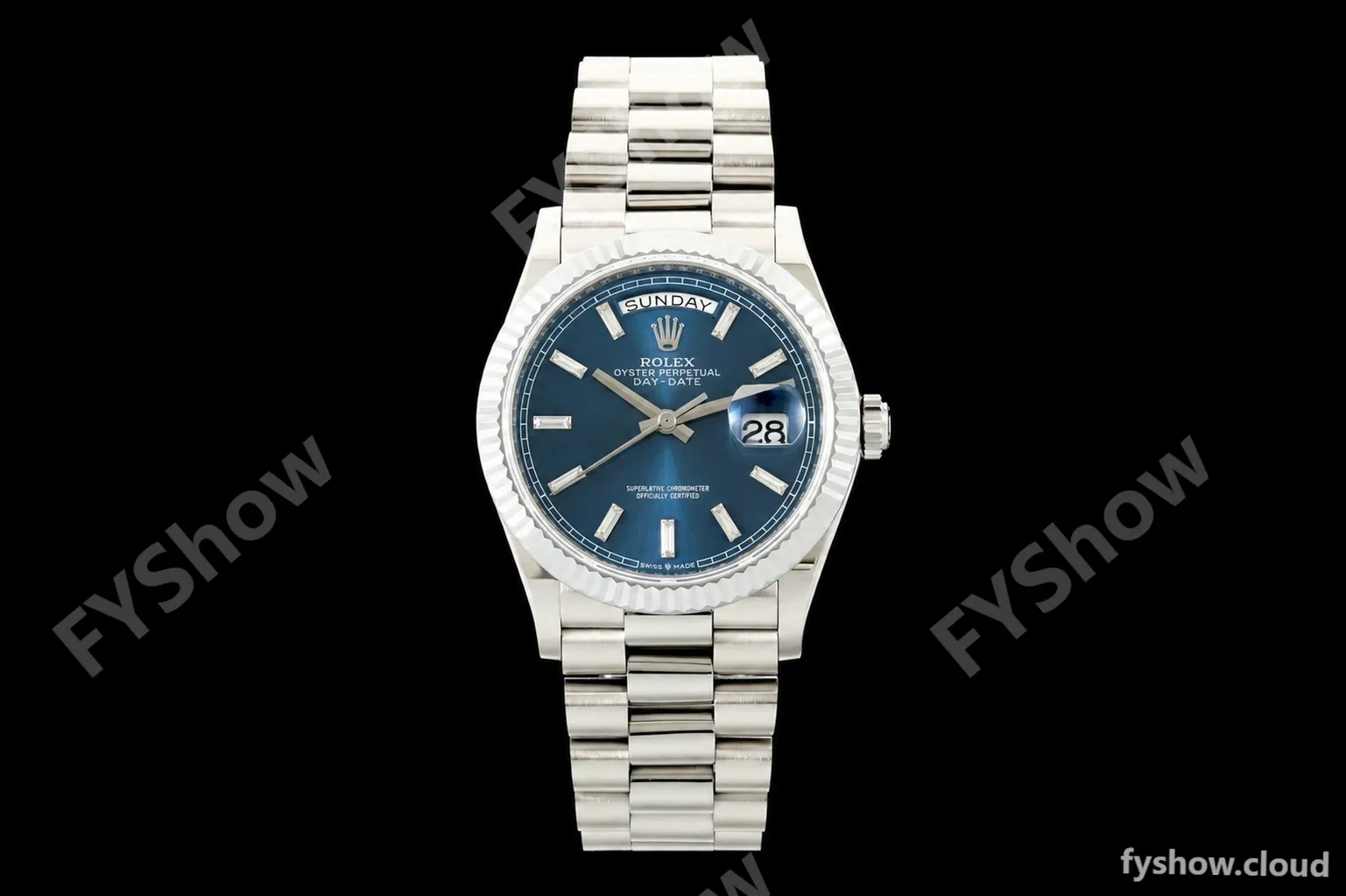 Rolex - DayDate 128239 Gain Weight 36mm Flt Pres SS/SS Blu/Dia KF A2836