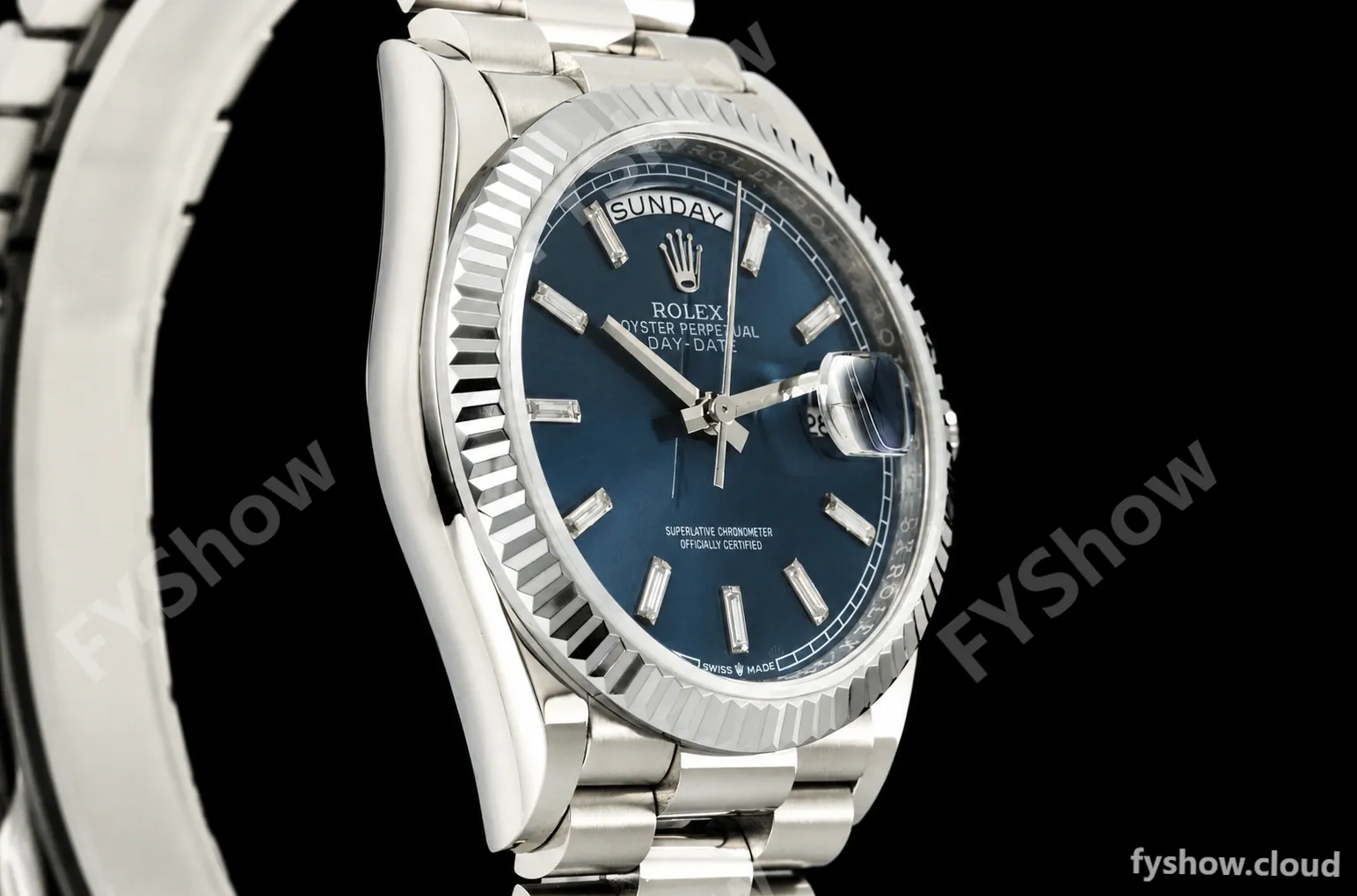 Rolex - DayDate 128239 Gain Weight 36mm Flt Pres SS/SS Blu/Dia KF A2836 - Image 2