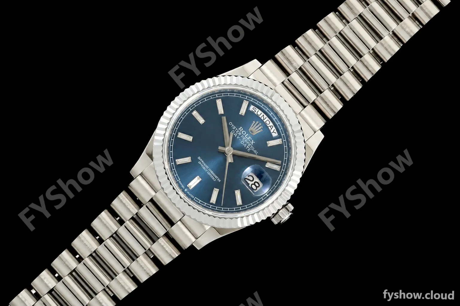 Rolex - DayDate 128239 Gain Weight 36mm Flt Pres SS/SS Blu/Dia KF A2836 - Image 24