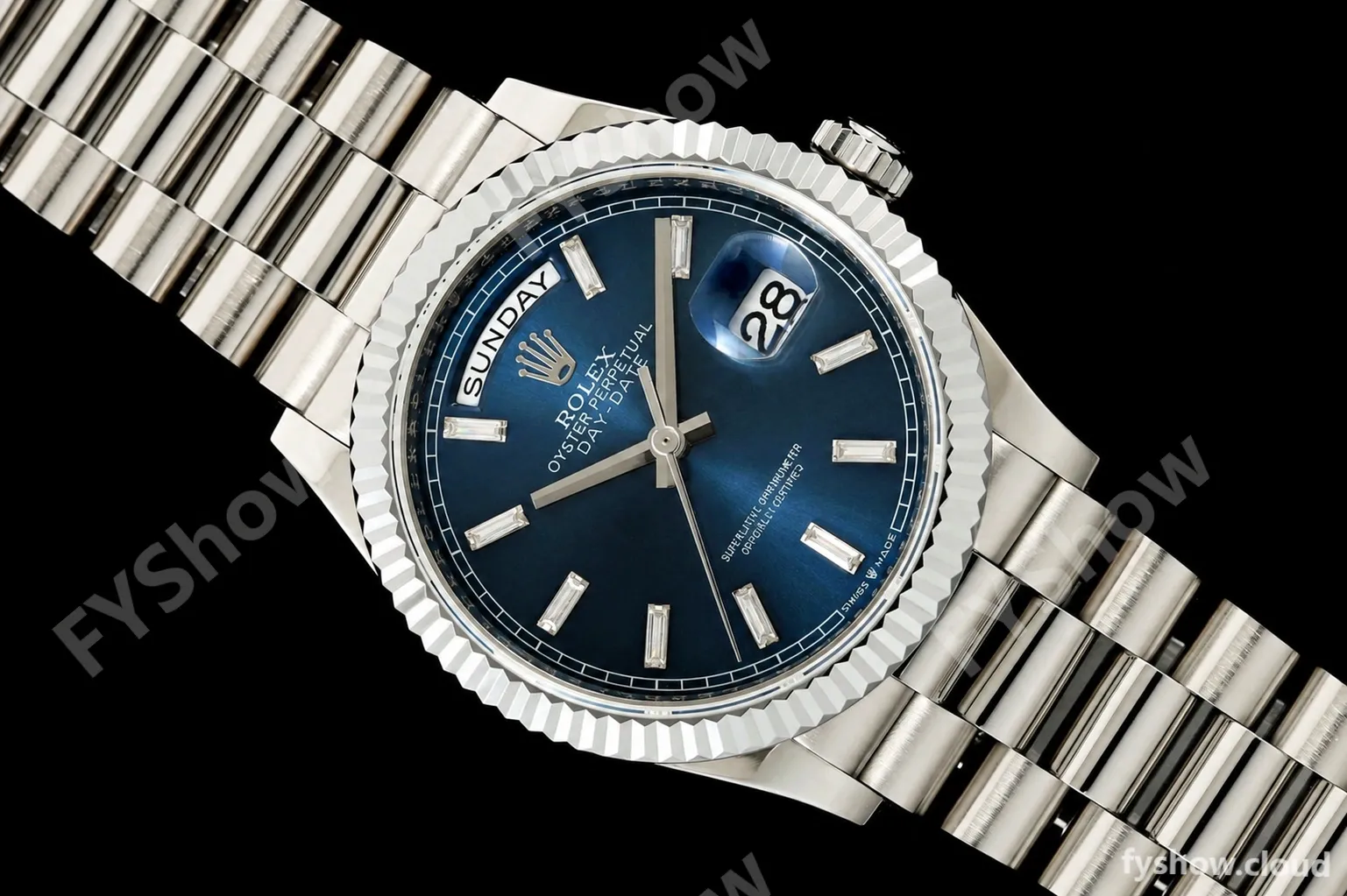Rolex - DayDate 128239 Gain Weight 36mm Flt Pres SS/SS Blu/Dia KF A2836 - Image 25