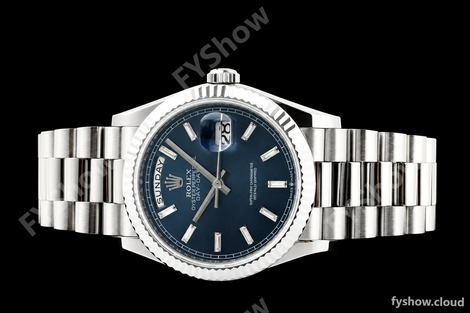 Rolex - DayDate 128239 Gain Weight 36mm Flt Pres SS/SS Blu/Dia KF A2836 - Image 4