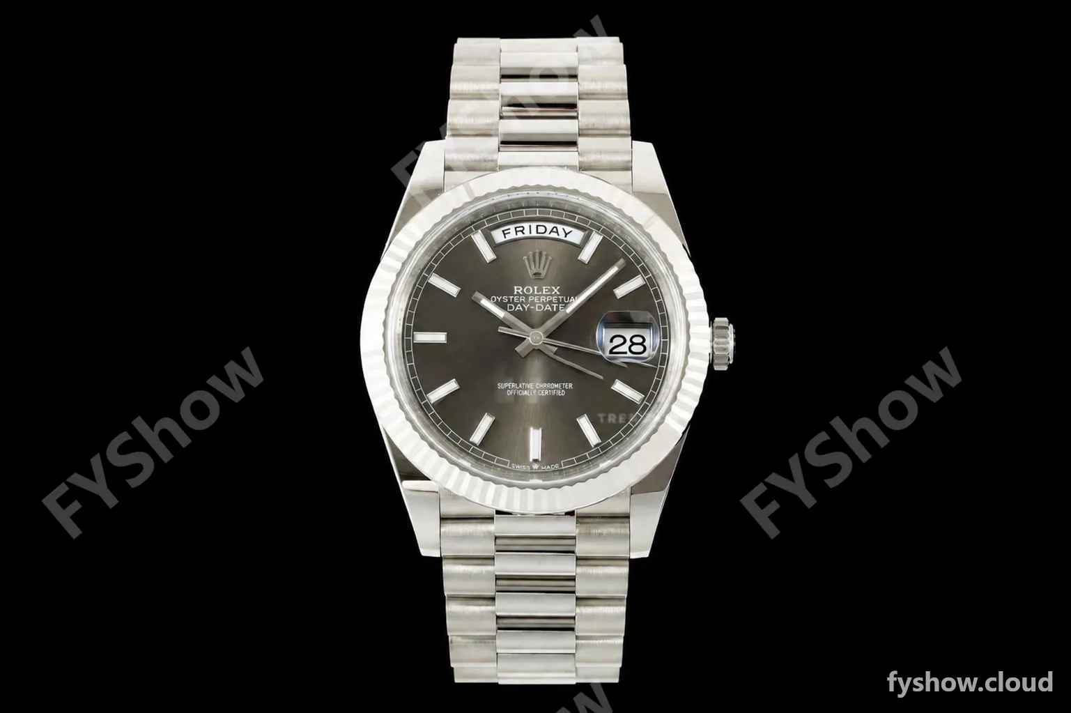 Rolex - DayDate 228239 Gain Weight 40mm Flt Pres SS/SS Gry/Stk VSF DD3255