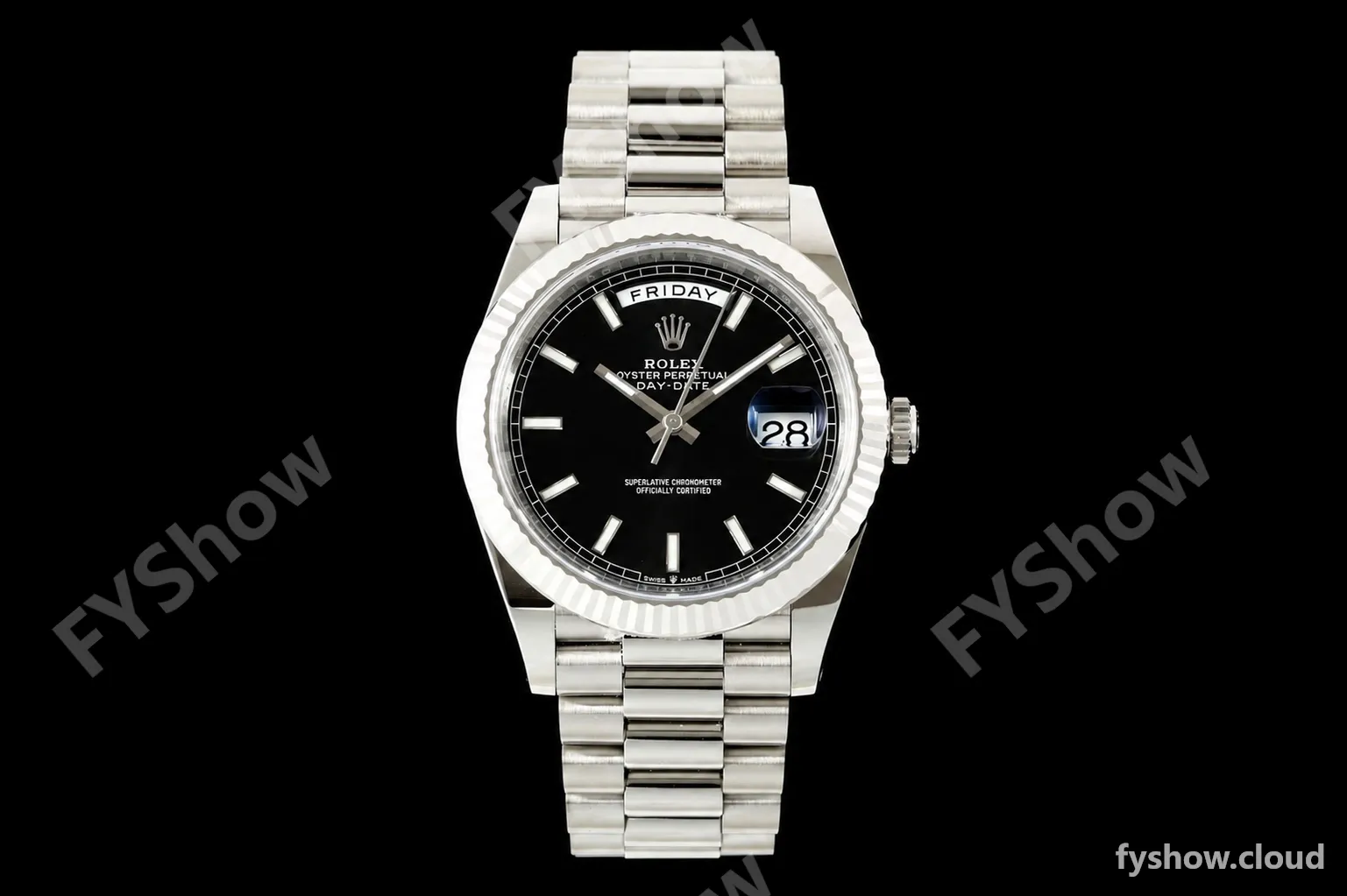 Rolex - DayDate 228239 Gain Weight 40mm Flt Pres SS/SS Blk/Stk VSF DD3255