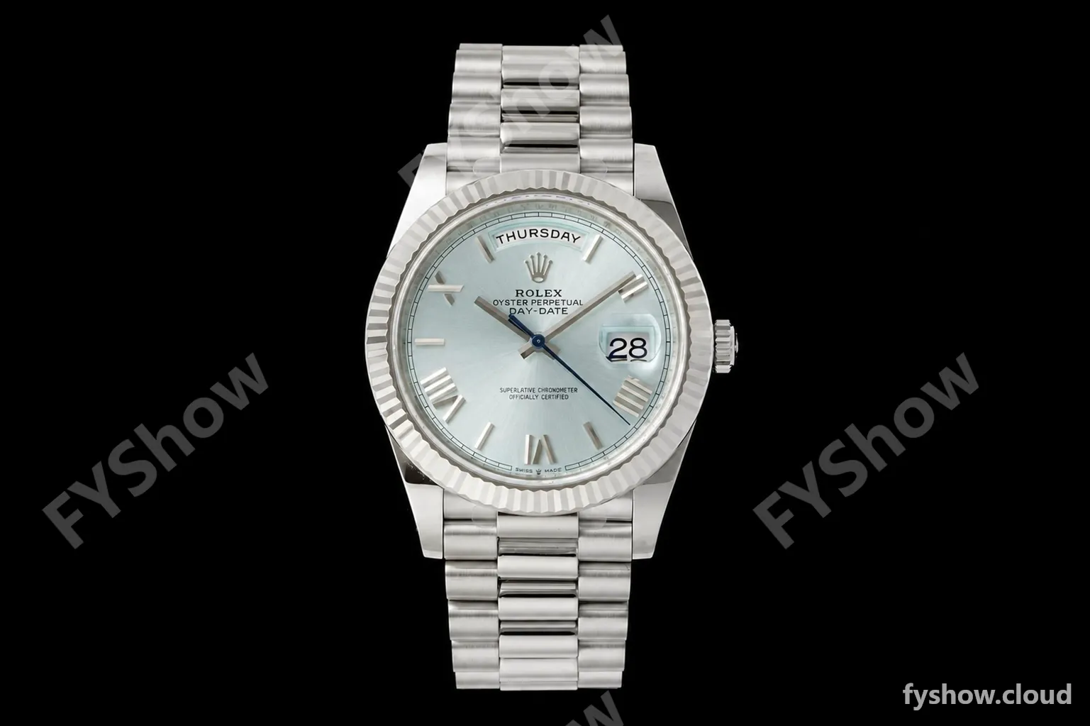 Rolex - DayDate 228236 Gain Weight 40mm Flt Pres SS/SS Ice Blue/Rmn VSF DD3255