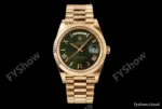 Rolex - DayDate 228235 Gain Weight 40mm Flt Pres RG/RG Green/Rmn VSF DD3255