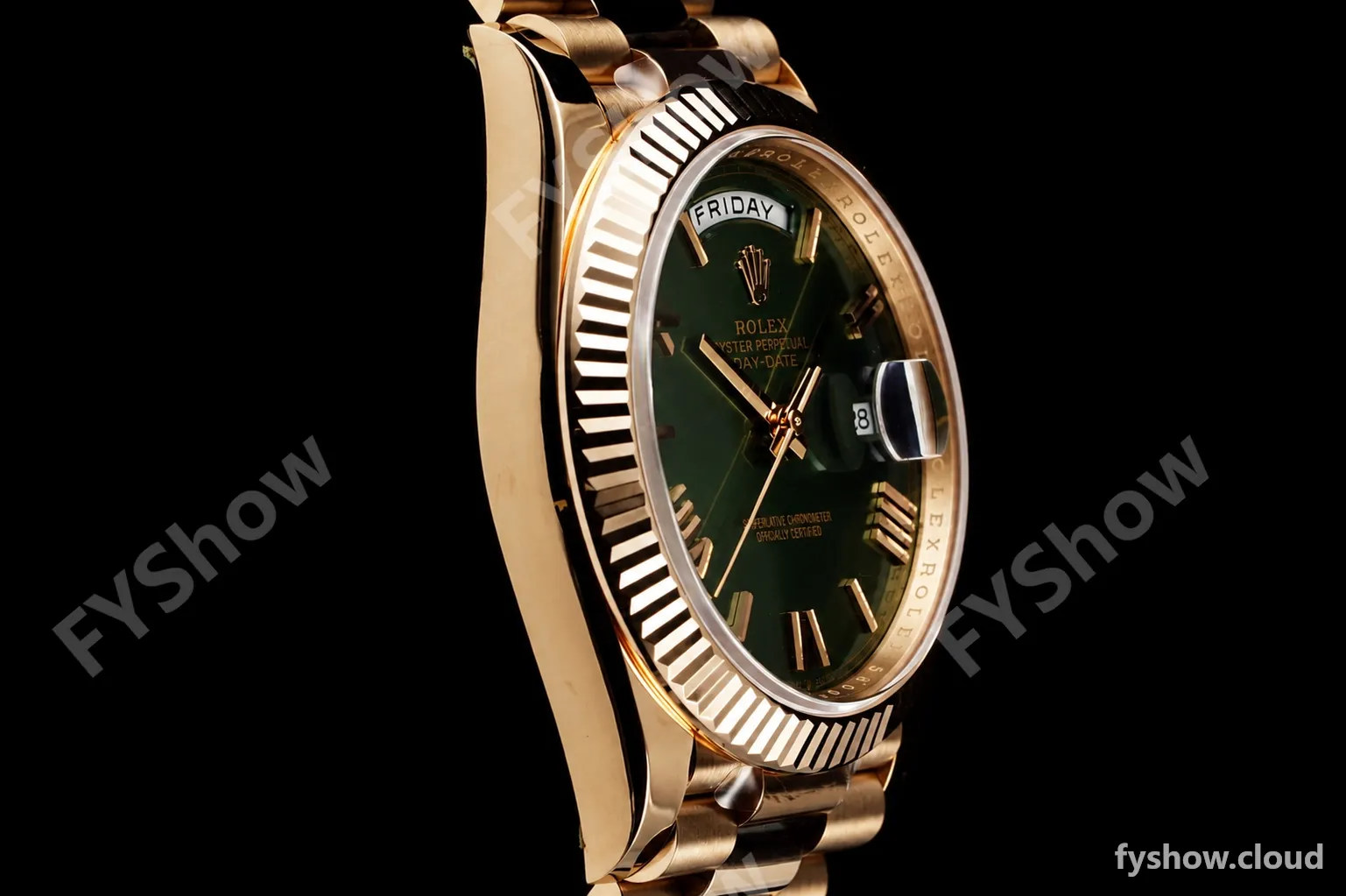 Rolex - DayDate 228235 Gain Weight 40mm Flt Pres RG/RG Green/Rmn VSF DD3255 - Image 11