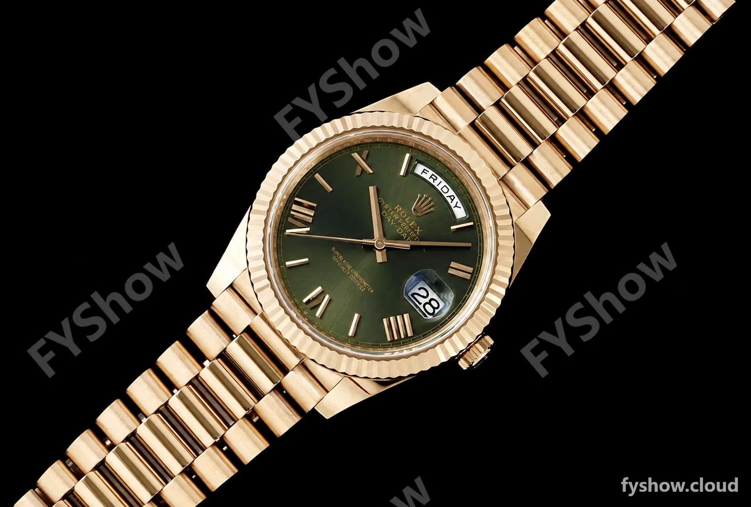 Rolex - DayDate 228235 Gain Weight 40mm Flt Pres RG/RG Green/Rmn VSF DD3255 - Image 2