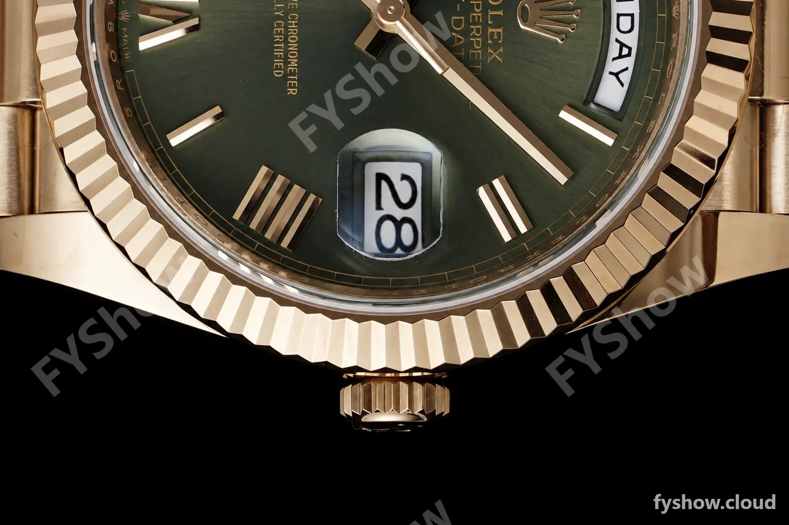 Rolex - DayDate 228235 Gain Weight 40mm Flt Pres RG/RG Green/Rmn VSF DD3255 - Image 7