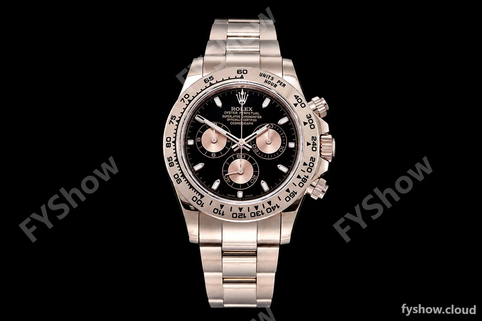 Rolex - Daytona 116505 904L RG/RG Blk/Stk QF V3 SH4130
