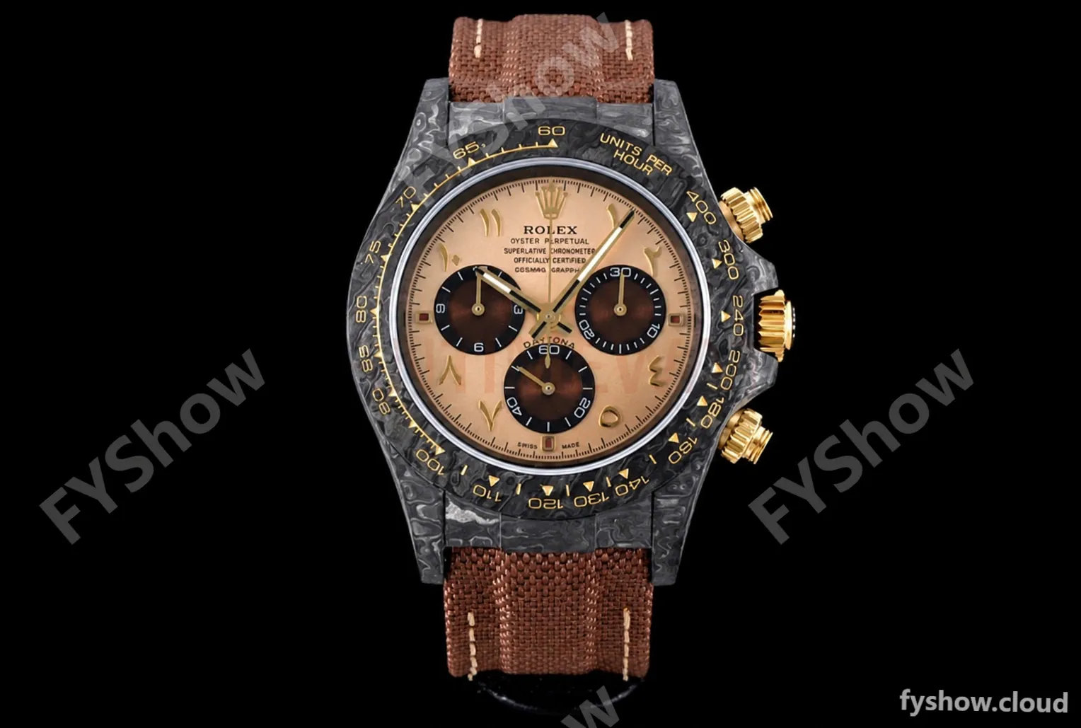 Rolex - Daytona 40mm Dessert Eagle Arabic FC/NY Blk/Champ DIWF A7750