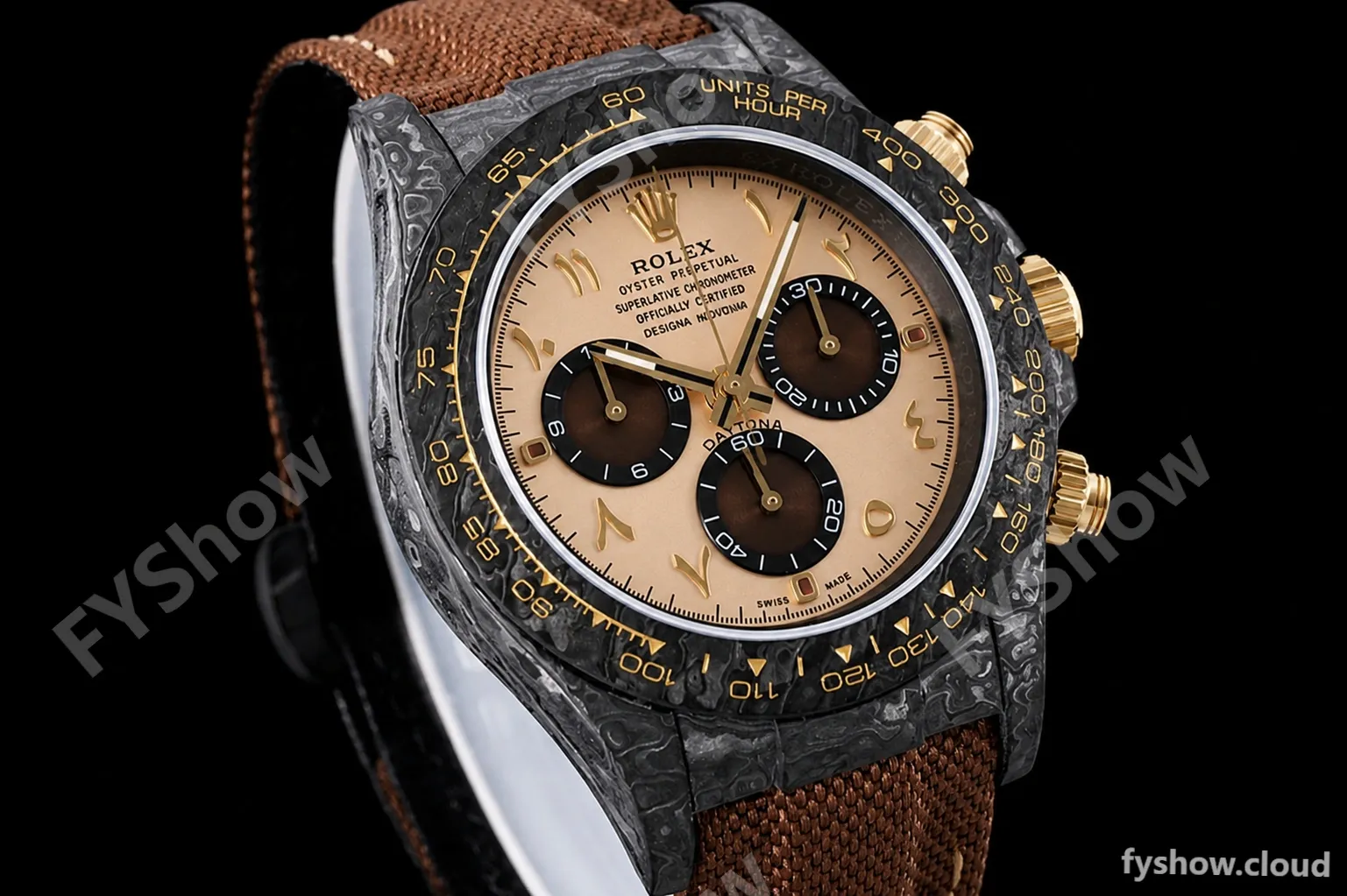 Rolex - Daytona 40mm Dessert Eagle Arabic FC/NY Blk/Champ DIWF A7750 - Image 3