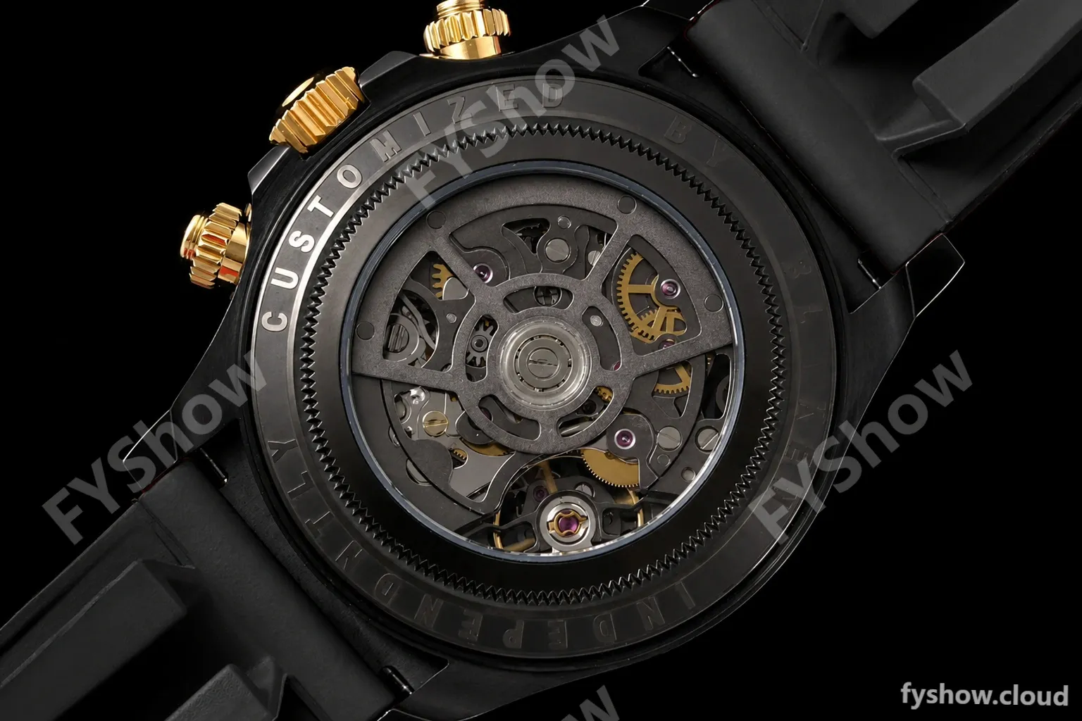 Rolex - Daytona Blaken 40mm CER 904L PVD/RU Blk/YG Skeleton GETF SA4130 - Image 5