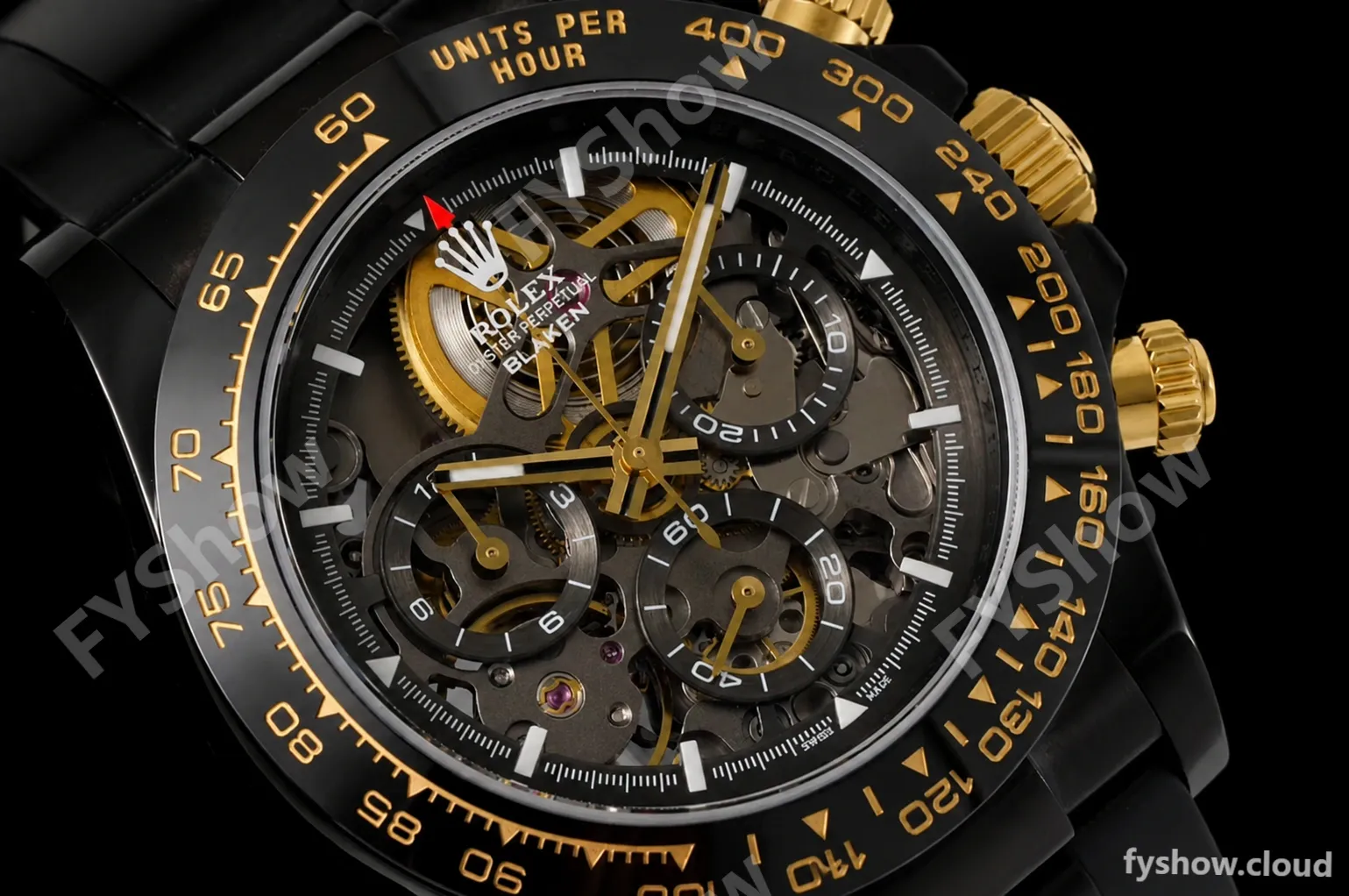 Rolex - Daytona Blaken 40mm CER 904L PVD/RU Blk/YG Skeleton GETF SA4130 - Image 8