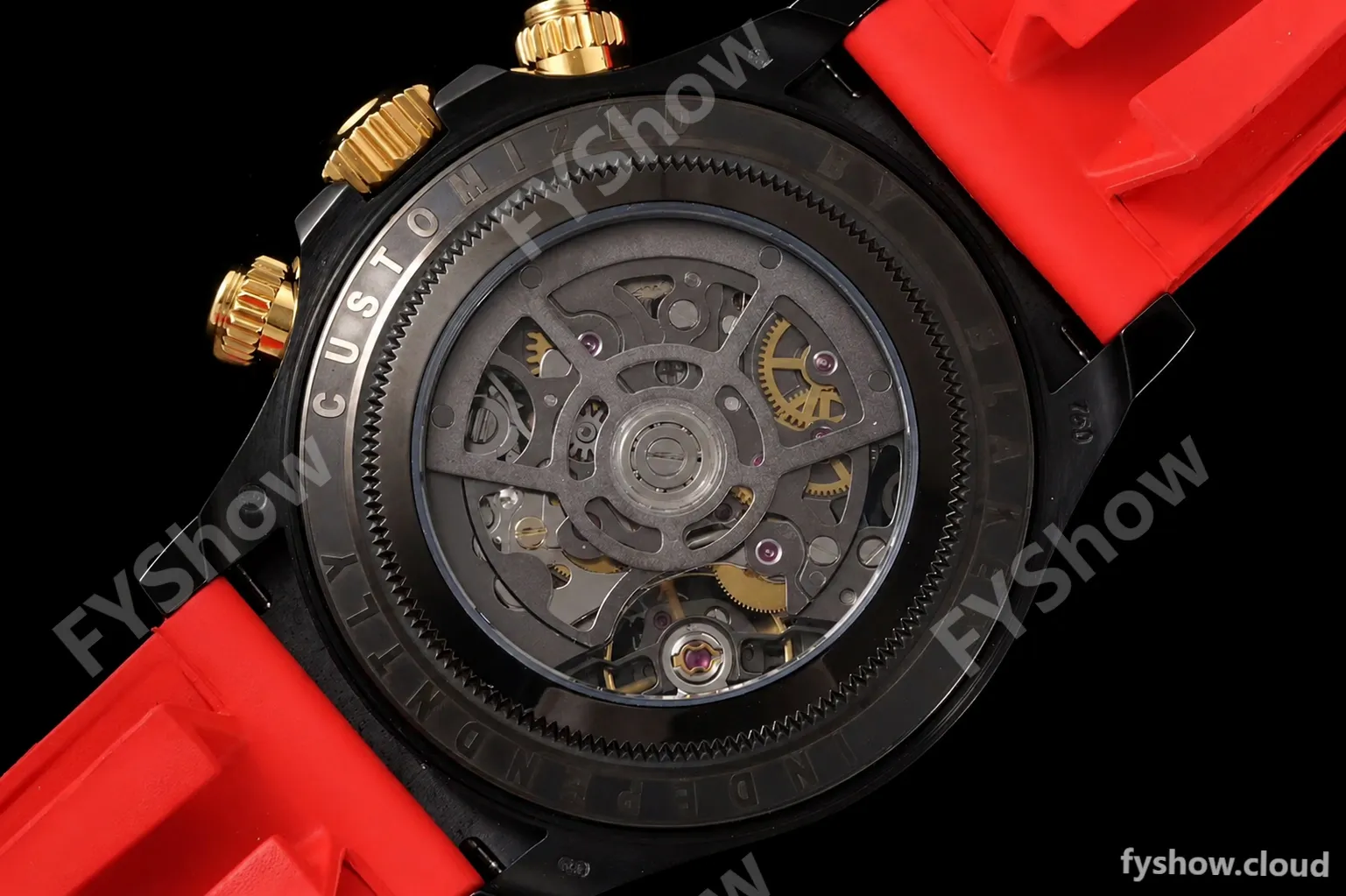 Rolex - Daytona Blaken 40mm CER 904L PVD/RU Blk/Red Skeleton GETF SA4130 - Image 6