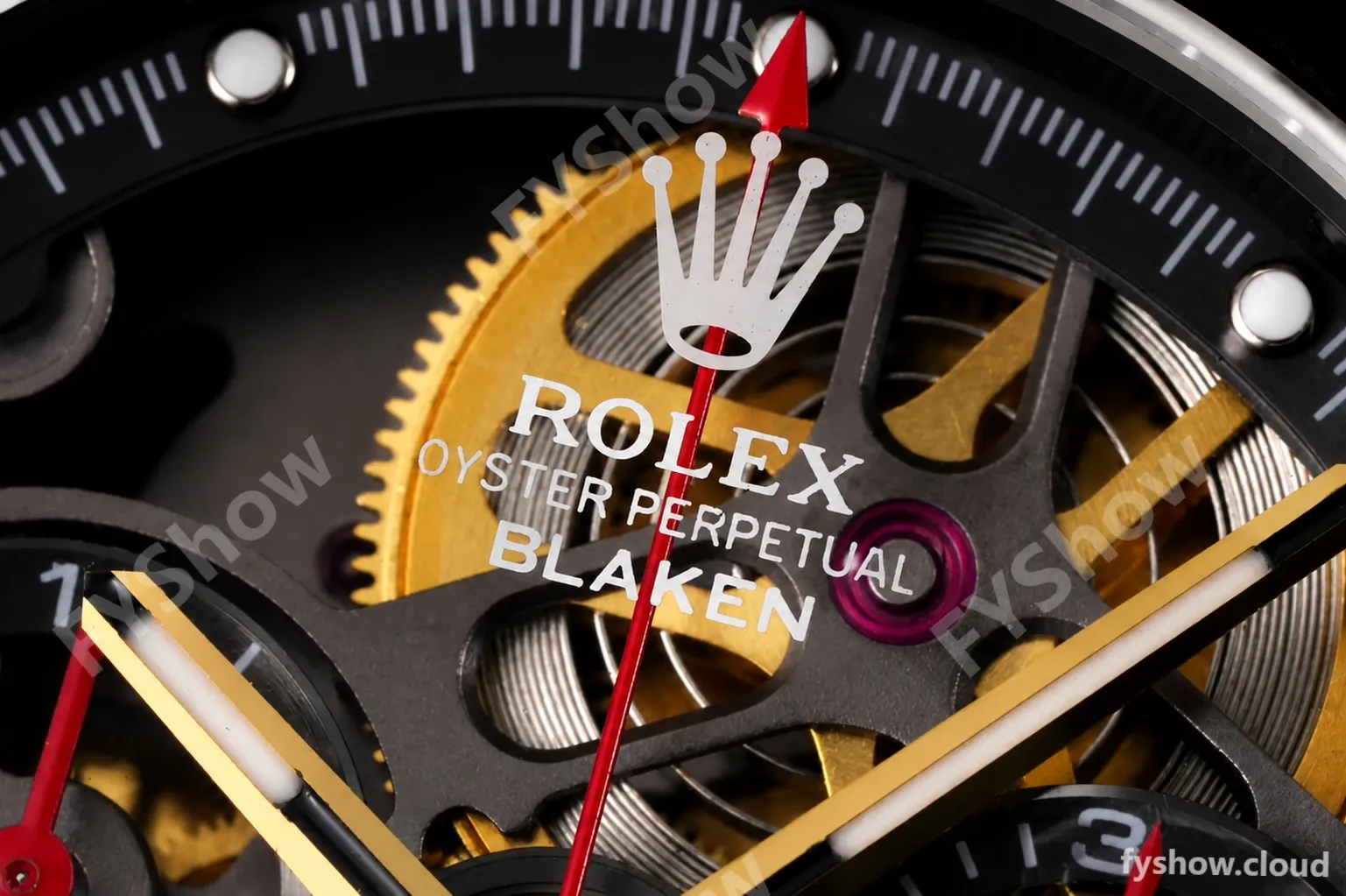 Rolex - Daytona Blaken 40mm CER 904L PVD/RU Blk/Red Skeleton GETF SA4130 - Image 9