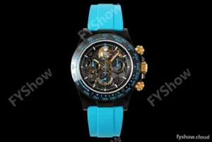 Rolex - Daytona Blaken 40mm CER 904L PVD/RU Blk/Blu Skeleton GETF SA4130