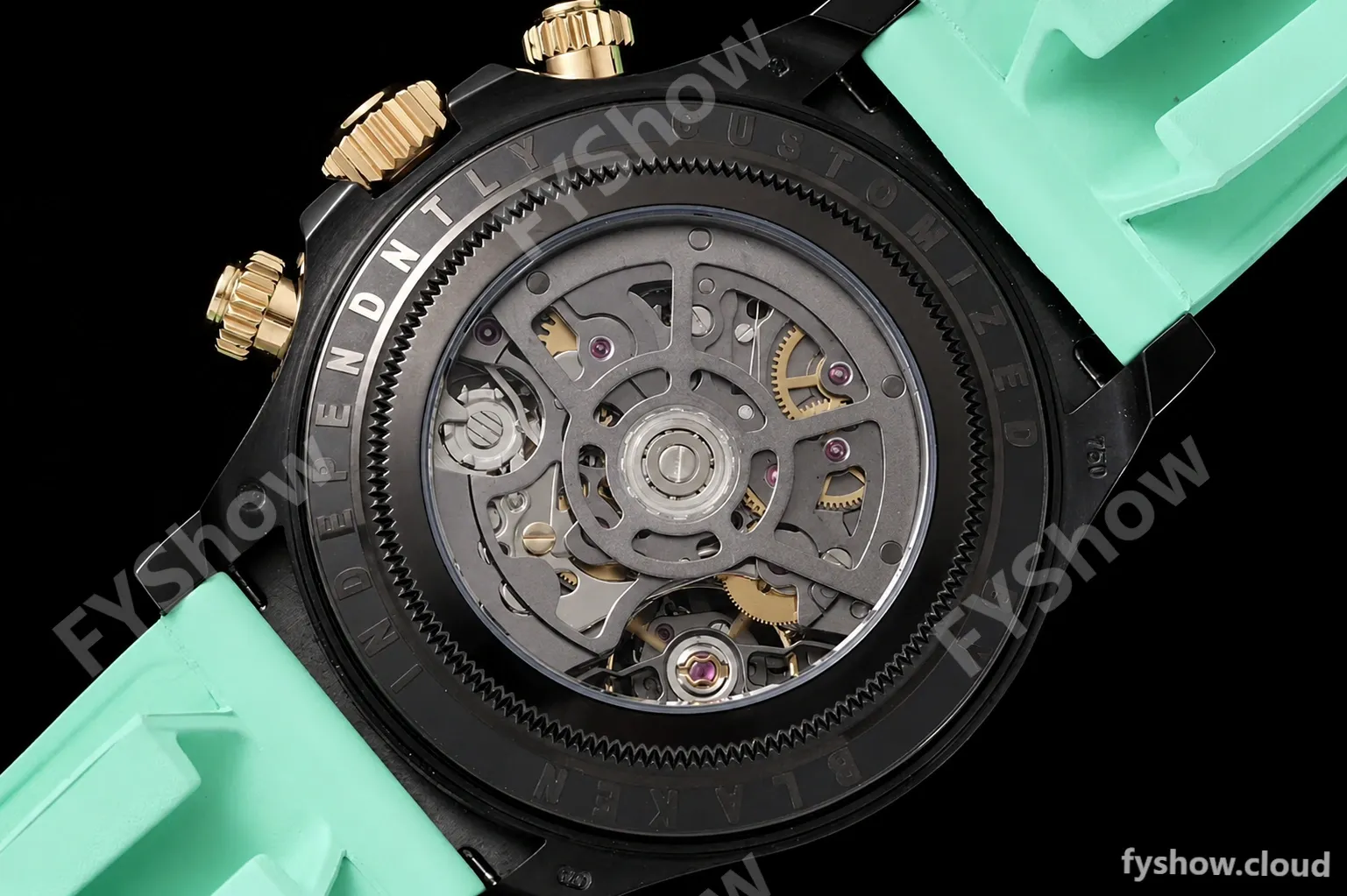 Rolex - Daytona Blaken 40mm CER 904L PVD/RU Blk/Grn Skeleton GETF SA4130 - Image 7