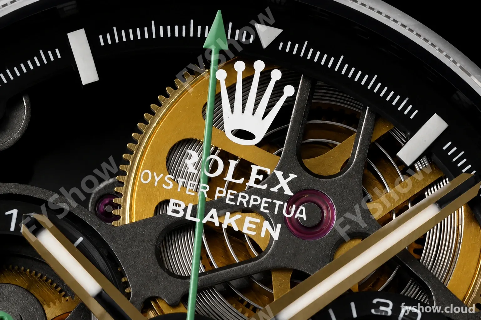 Rolex - Daytona Blaken 40mm CER 904L PVD/RU Blk/Grn Skeleton GETF SA4130 - Image 8