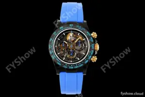 Rolex - Daytona Blaken 40mm CER 904L PVD/RU Black/Blue Skeleton GETF SA4130