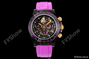 Rolex - Daytona Blaken 40mm CER 904L PVD/RU Black/Purple Skeleton GETF SA4130