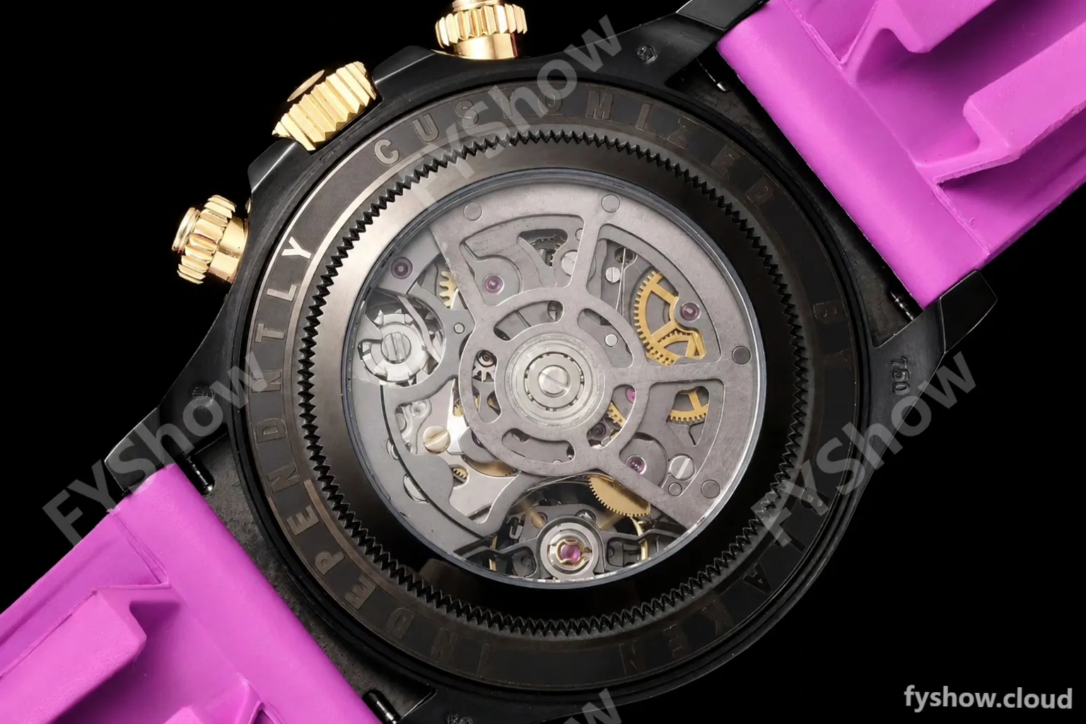 Rolex - Daytona Blaken 40mm CER 904L PVD/RU Black/Purple Skeleton GETF SA4130 - Image 4