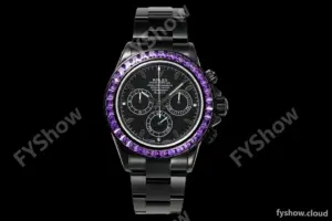 Rolex - Blaken Daytona Purple Rainbow 40mm Diamond DLC/DLC Black/Stk TWF A4130