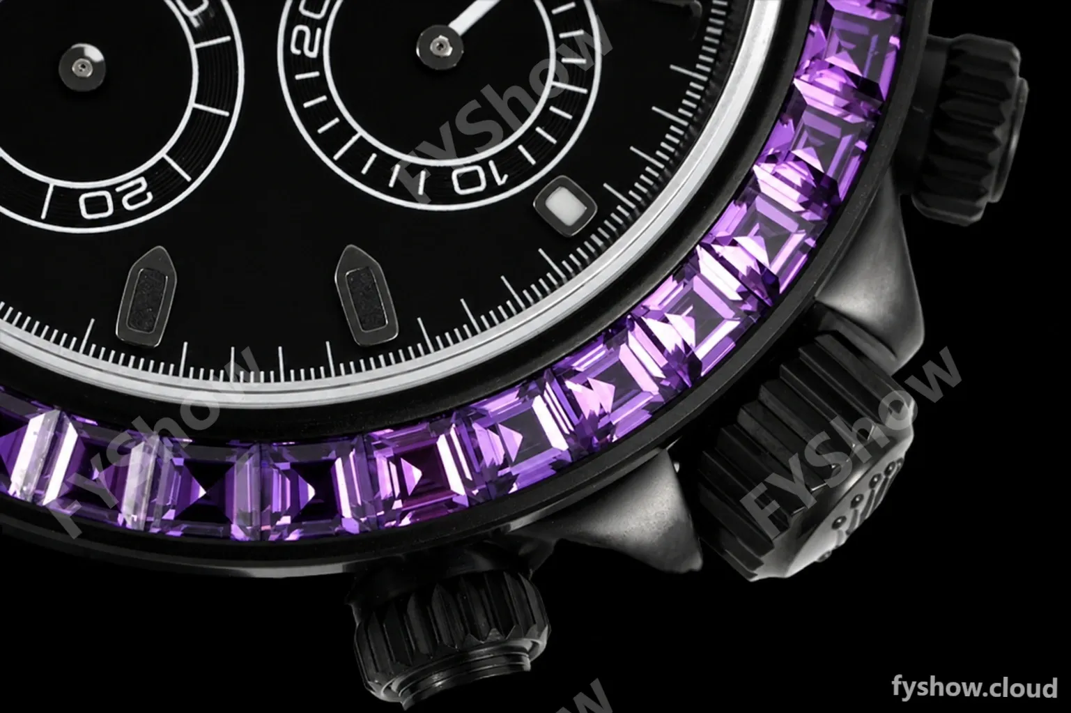Rolex - Blaken Daytona Purple Rainbow 40mm Diamond DLC/DLC Black/Stk TWF A4130 - Image 9