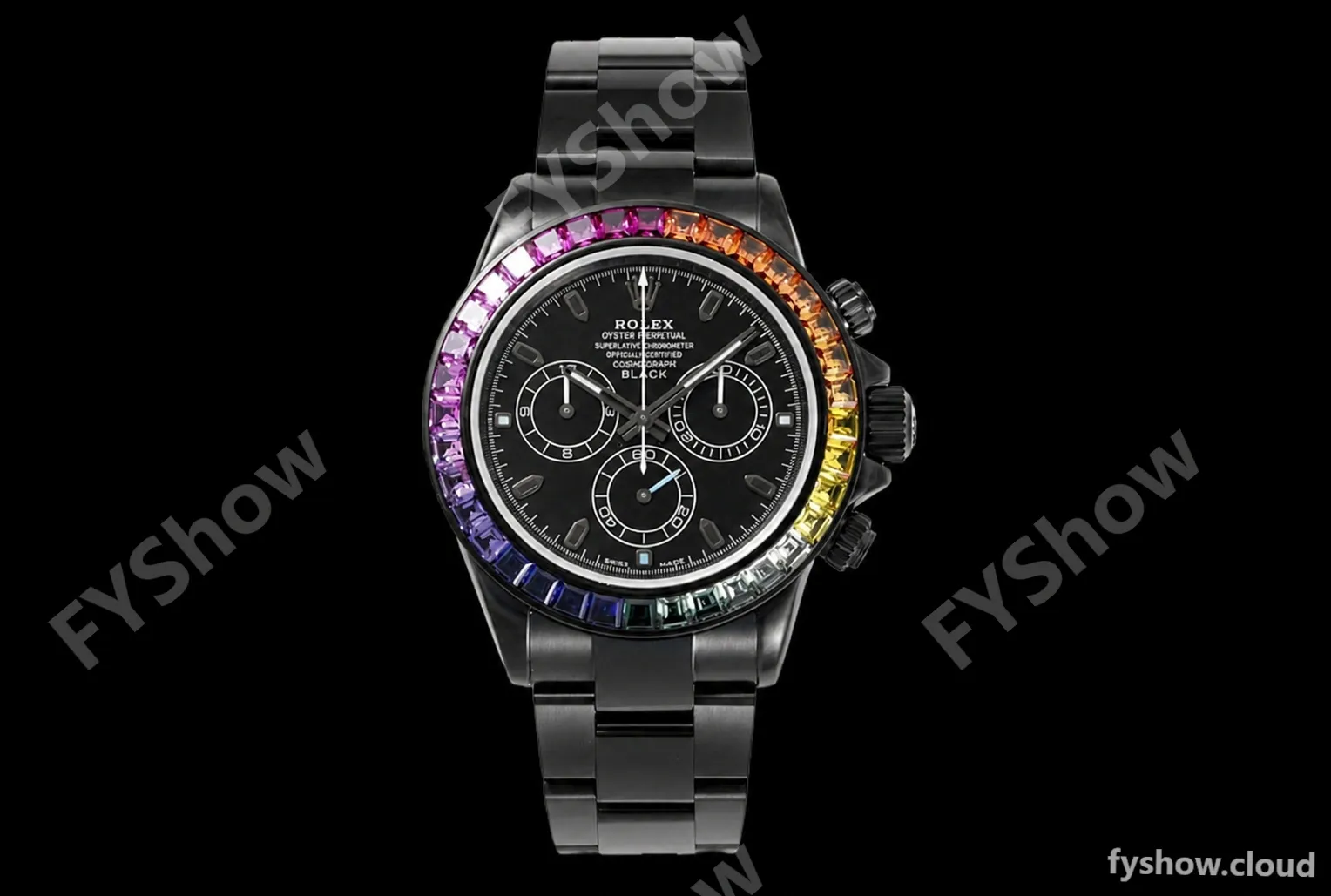 Rolex - Blaken Daytona Rainbow 40mm Diamond DLC/DLC Black/Stk TWF A4130