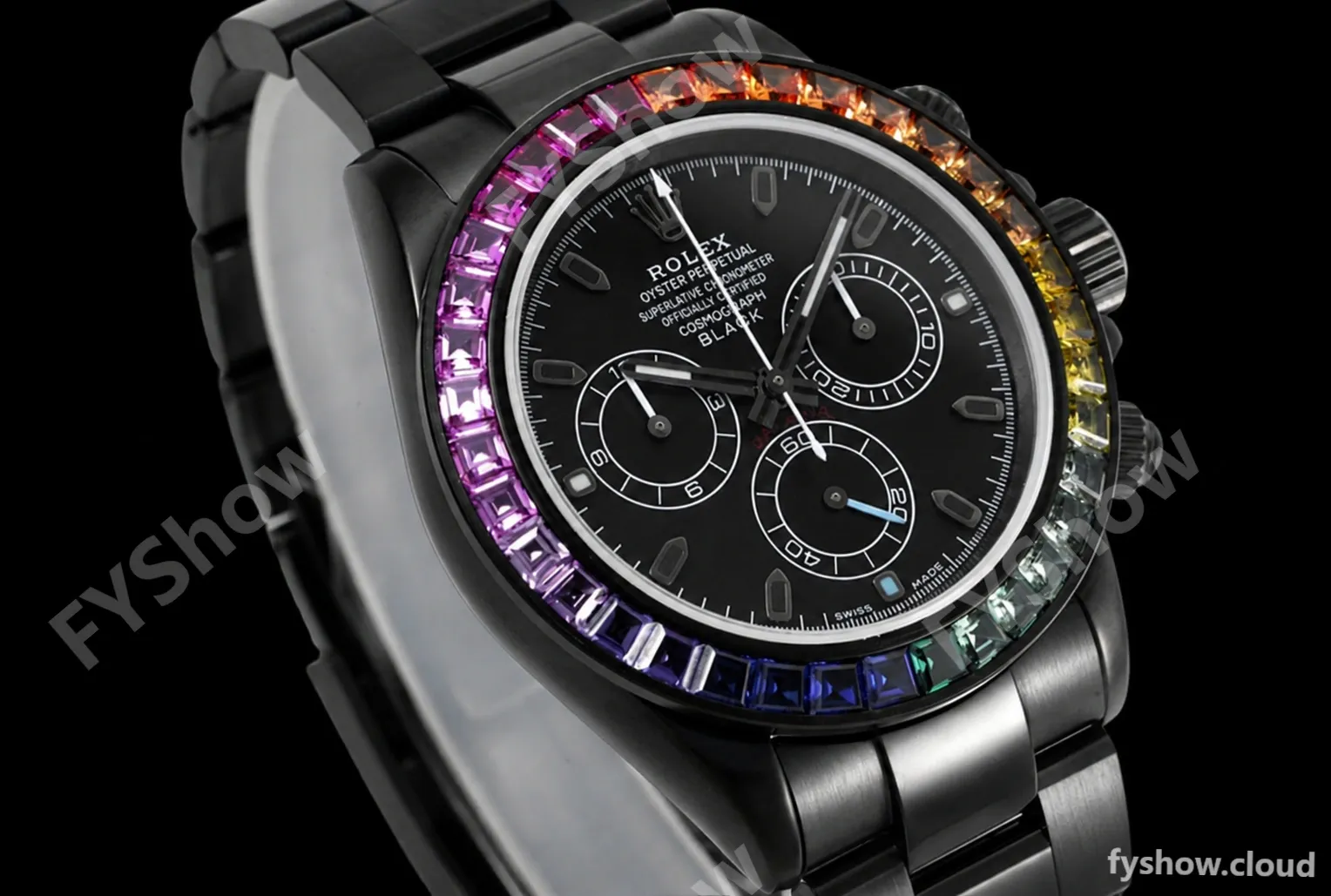 Rolex - Blaken Daytona Rainbow 40mm Diamond DLC/DLC Black/Stk TWF A4130 - Image 6