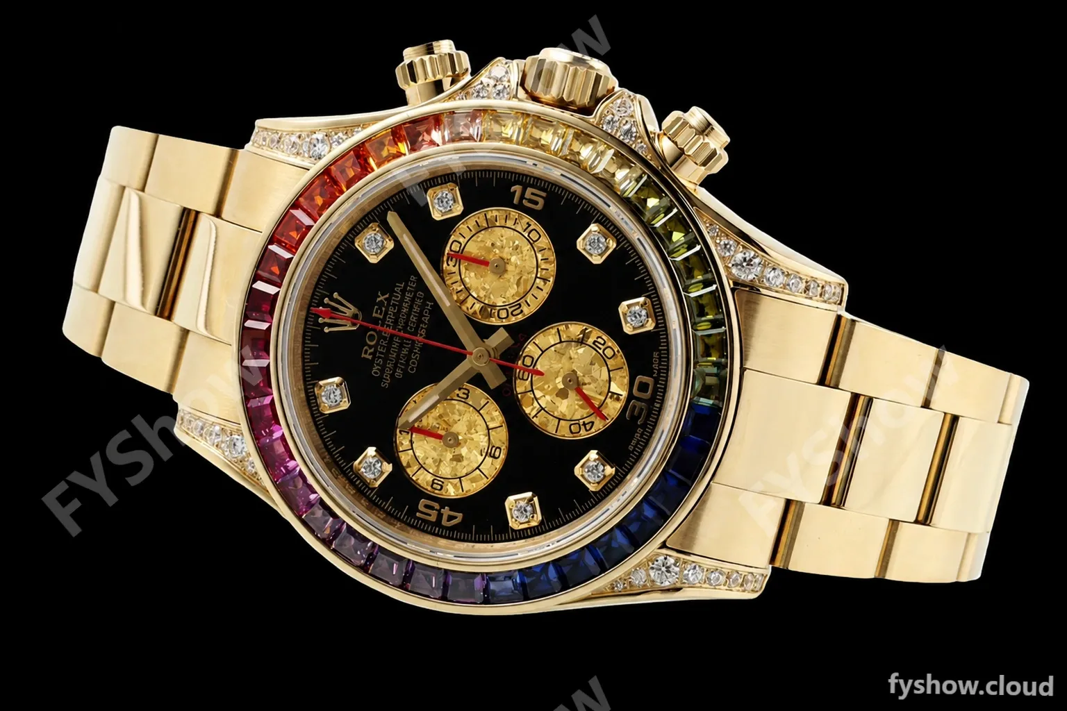 Rolex - Daytona Rainbow 116598 RBOW 40mm YG/YG Black/Dia ZF SH4130