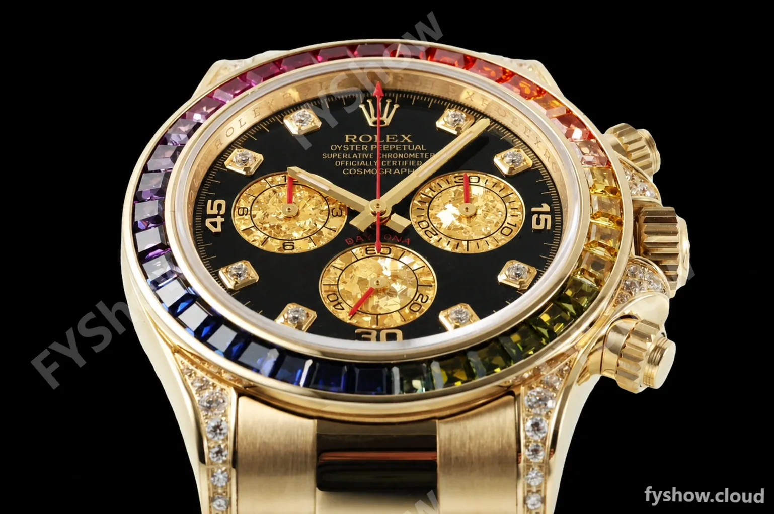 Rolex - Daytona Rainbow 116598 RBOW 40mm YG/YG Black/Dia ZF SH4130 - Image 3