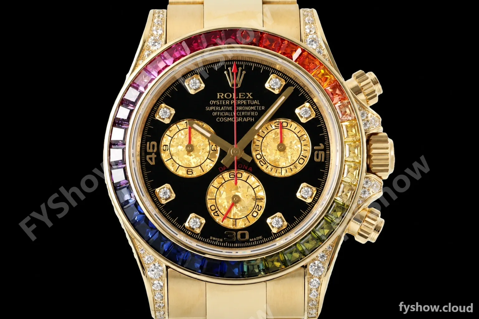 Rolex - Daytona Rainbow 116598 RBOW 40mm YG/YG Black/Dia ZF SH4130 - Image 5
