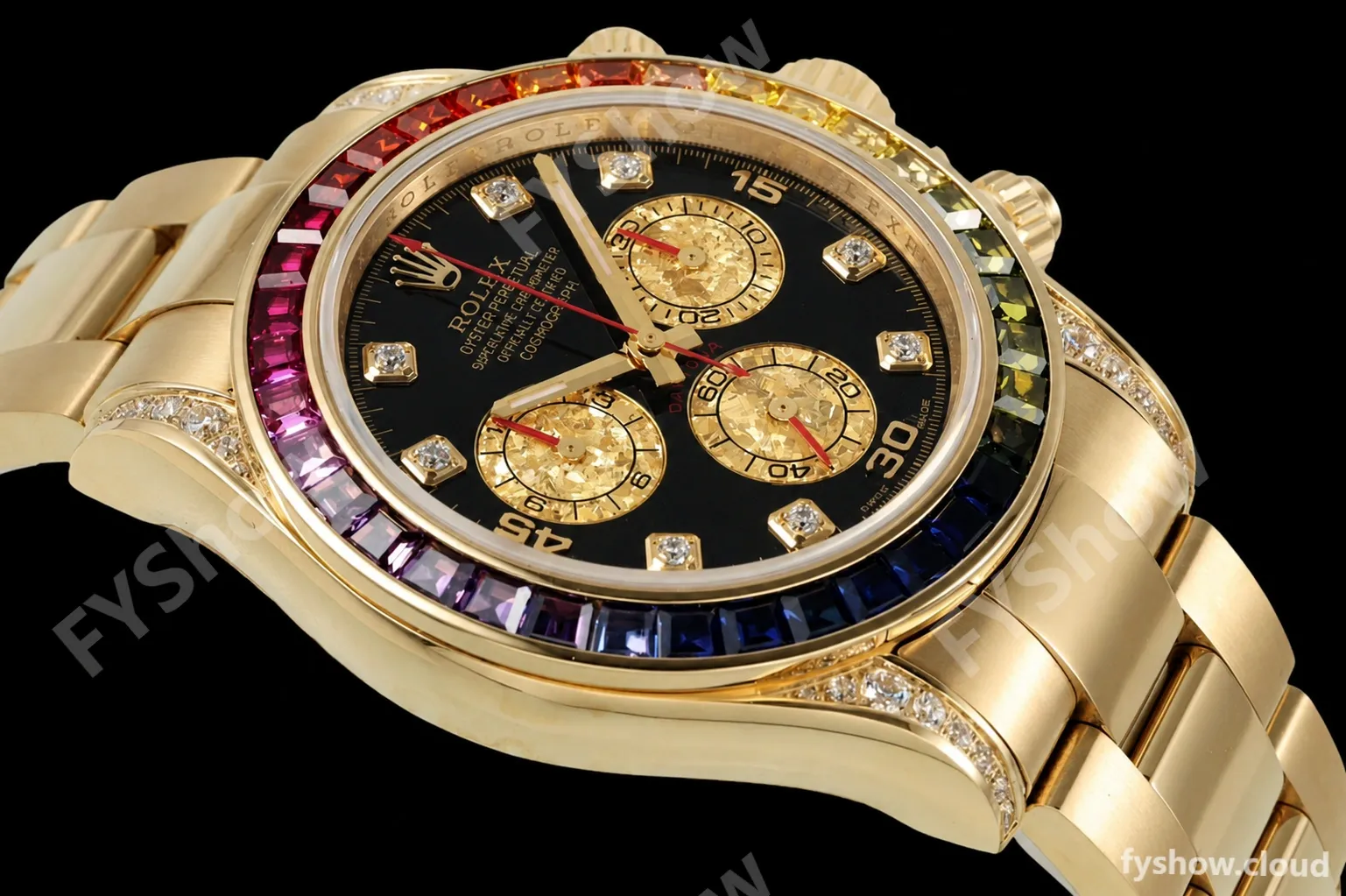 Rolex - Daytona Rainbow 116598 RBOW 40mm YG/YG Black/Dia ZF SH4130 - Image 6