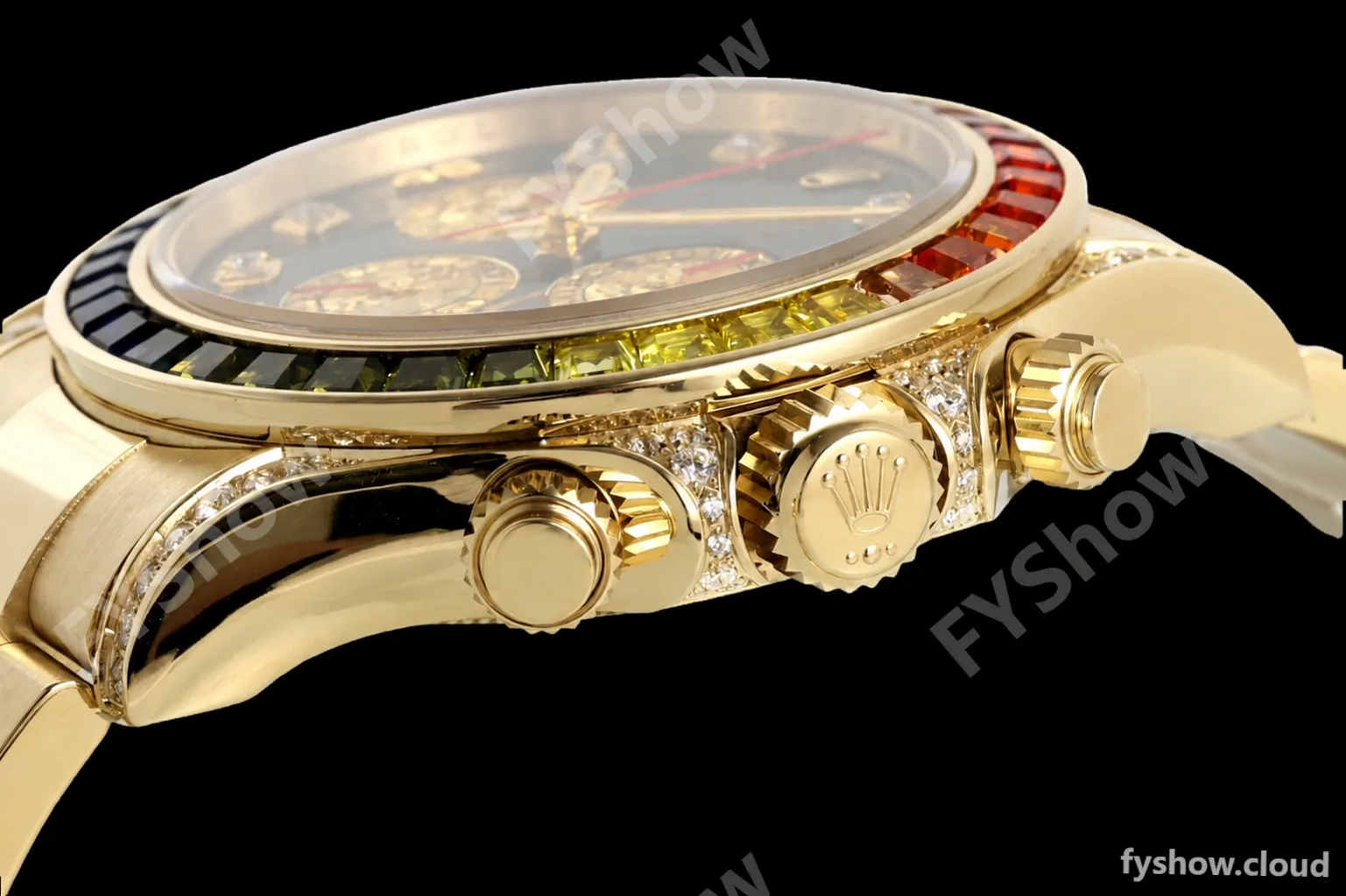 Rolex - Daytona Rainbow 116598 RBOW 40mm YG/YG Black/Dia ZF SH4130 - Image 7