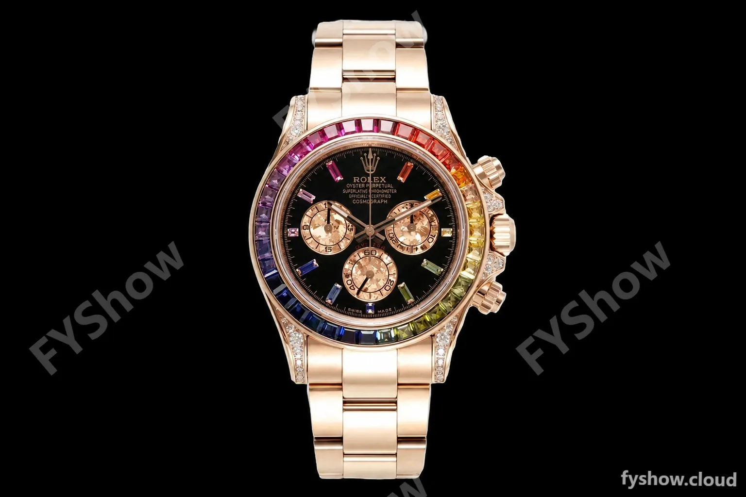Rolex - Daytona Rainbow 116595 RBOW 40mm RG/RG Black/Dia ZF SH4130