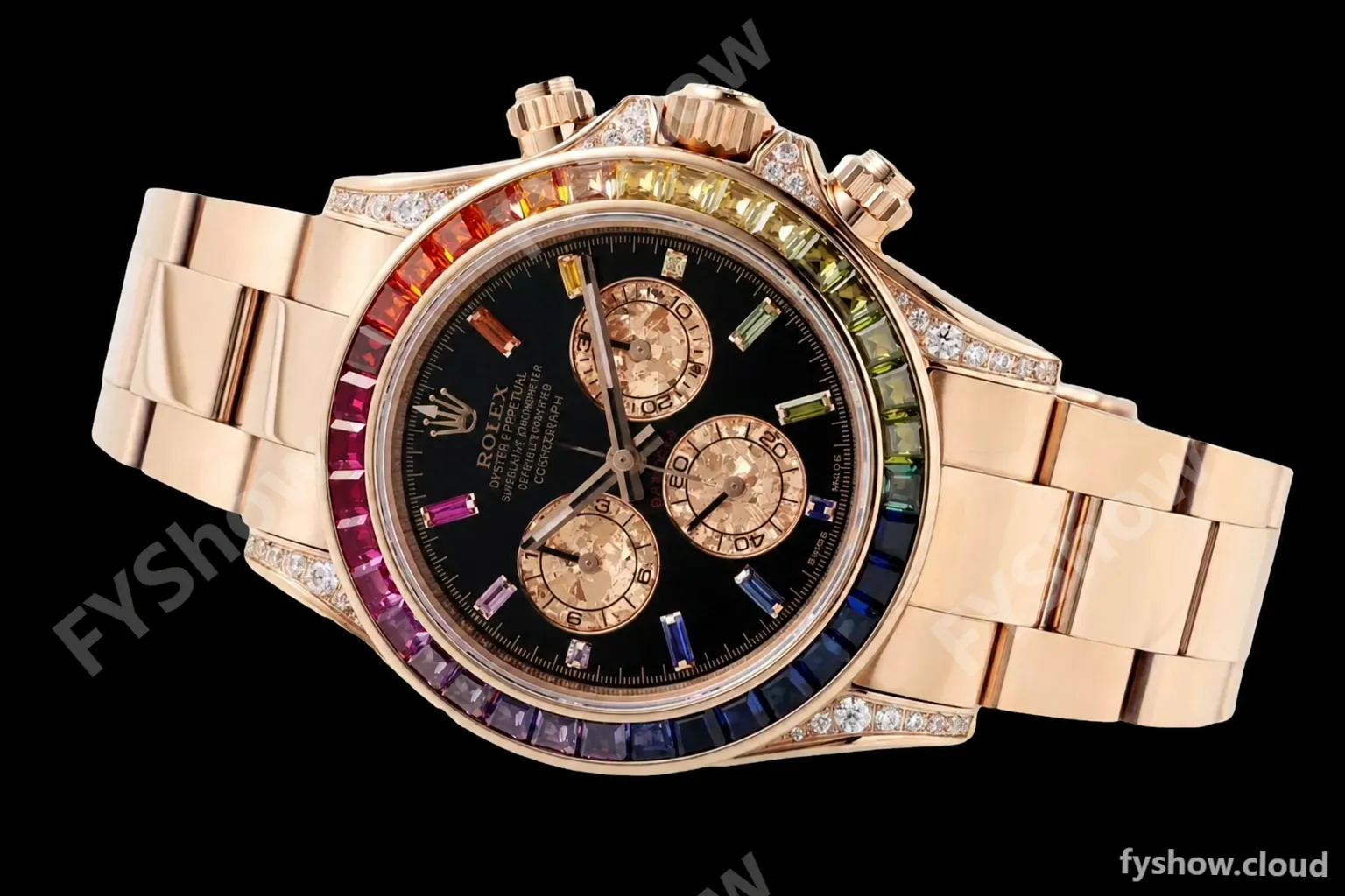 Rolex - Daytona Rainbow 116595 RBOW 40mm RG/RG Black/Dia ZF SH4130 - Image 2