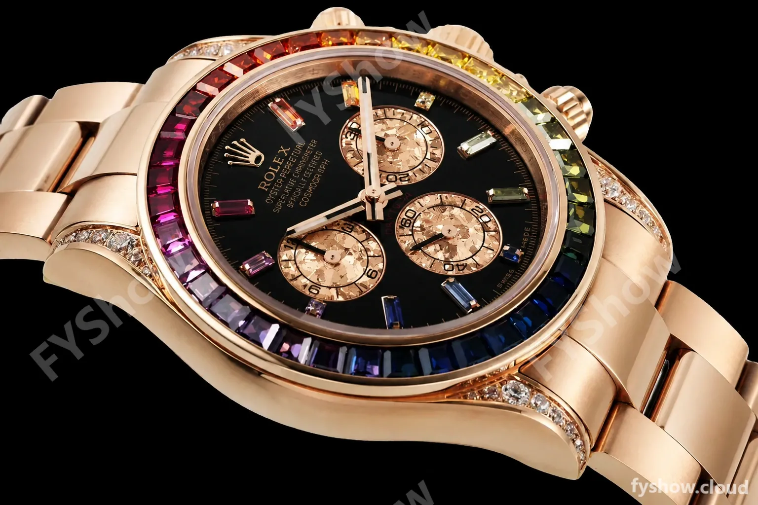 Rolex - Daytona Rainbow 116595 RBOW 40mm RG/RG Black/Dia ZF SH4130 - Image 3