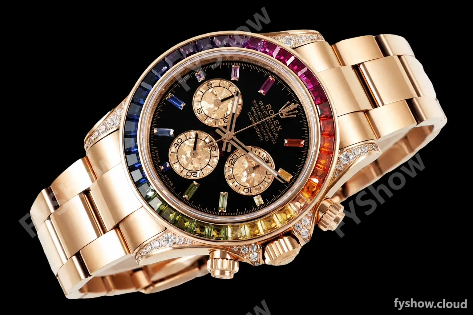 Rolex - Daytona Rainbow 116595 RBOW 40mm RG/RG Black/Dia ZF SH4130 - Image 5