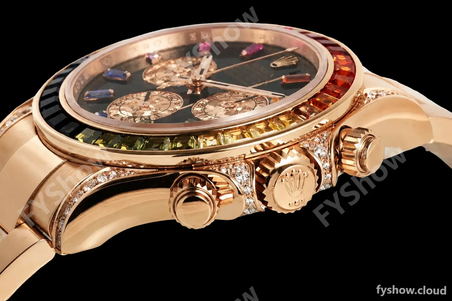 Rolex - Daytona Rainbow 116595 RBOW 40mm RG/RG Black/Dia ZF SH4130 - Image 6