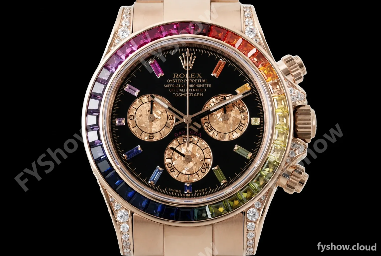 Rolex - Daytona Rainbow 116595 RBOW 40mm RG/RG Black/Dia ZF SH4130 - Image 8