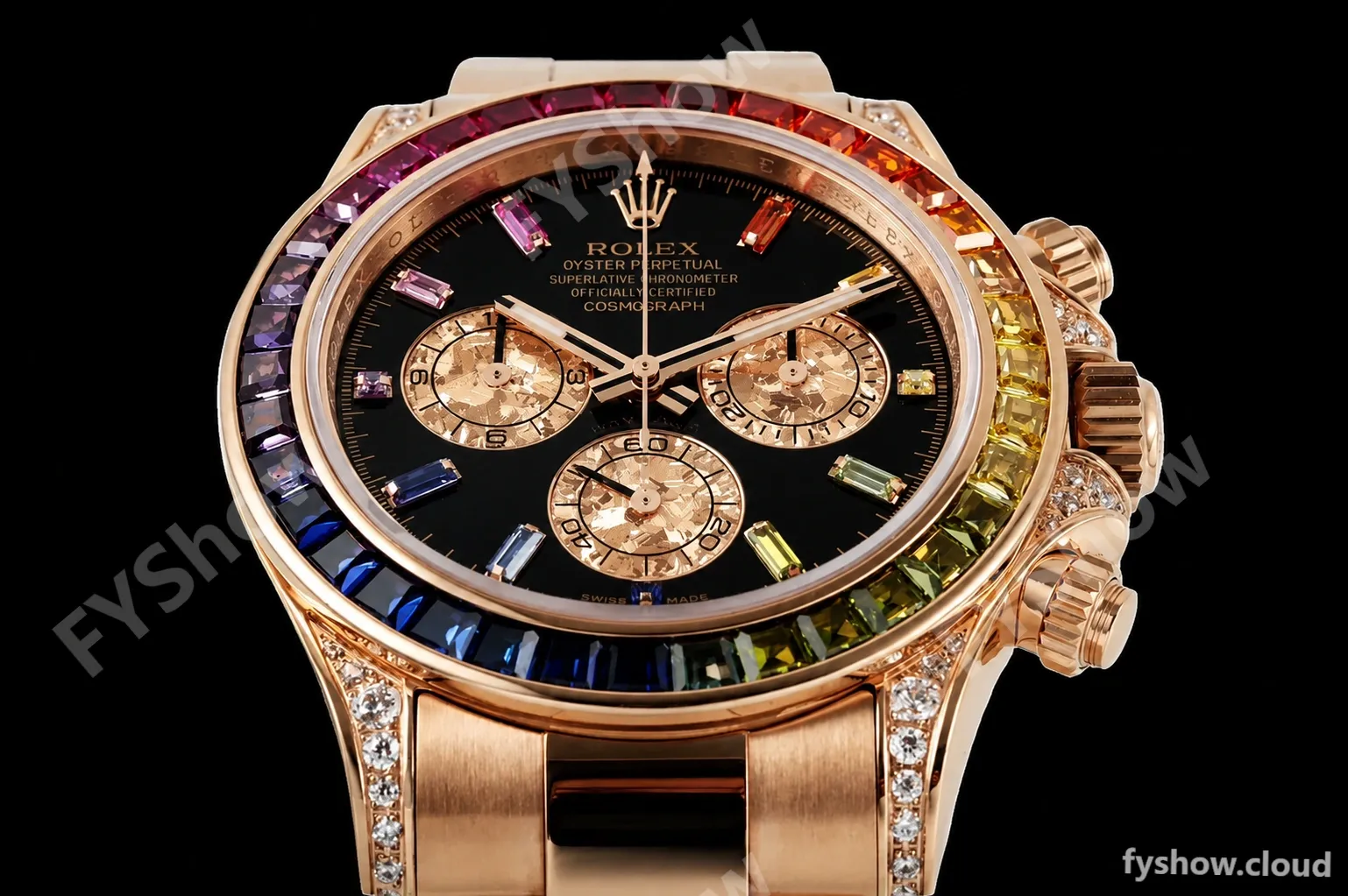 Rolex - Daytona Rainbow 116595 RBOW 40mm RG/RG Black/Dia ZF SH4130 - Image 9