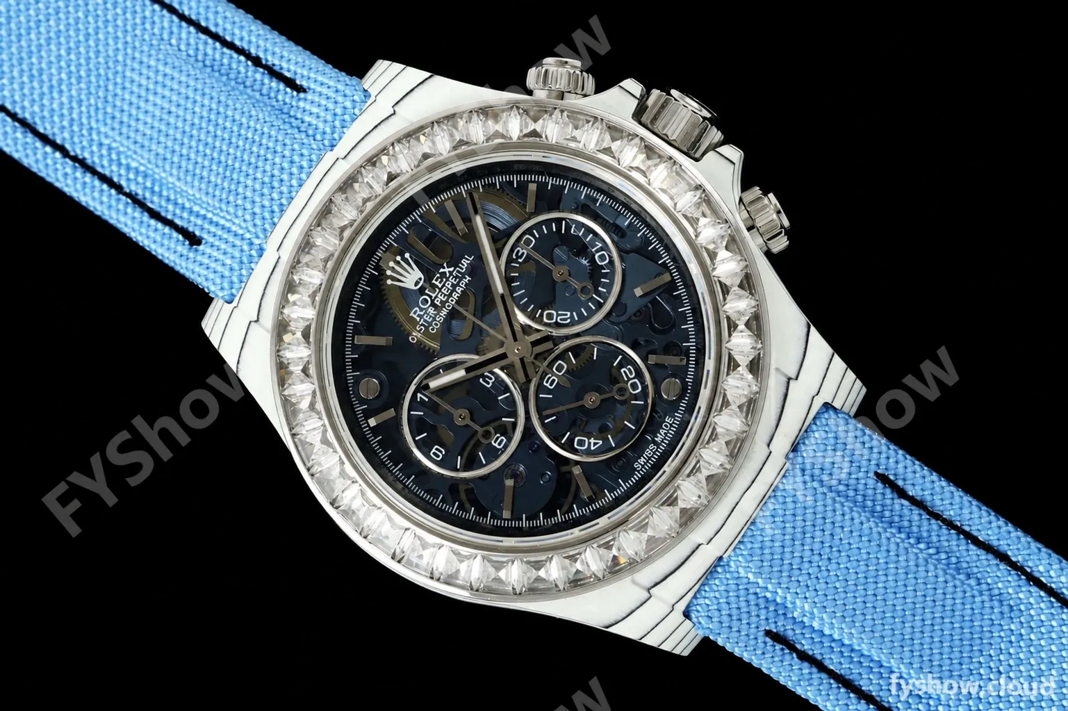 Rolex - Daytona ZIF Remould 40mm White Carbon Nylon Strap Blue Skeleton GETF DD4802 - Image 16