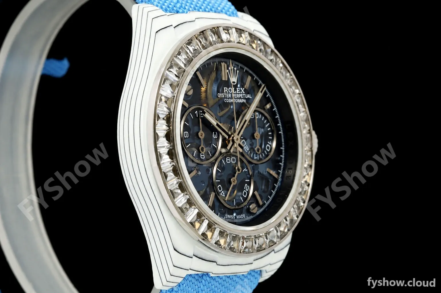 Rolex - Daytona ZIF Remould 40mm White Carbon Nylon Strap Blue Skeleton GETF DD4802 - Image 2