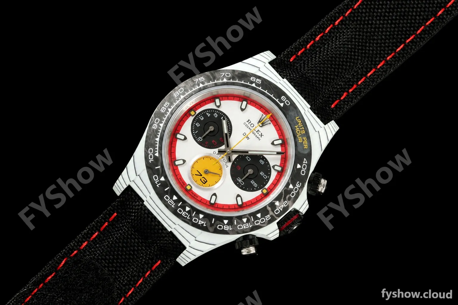 Rolex - Daytona 40mm DiW Ferrari Edition RT White Carbon Fiber FC/NY Red/Blk/Yelw White Dial DIWF DD4801 - Image 13
