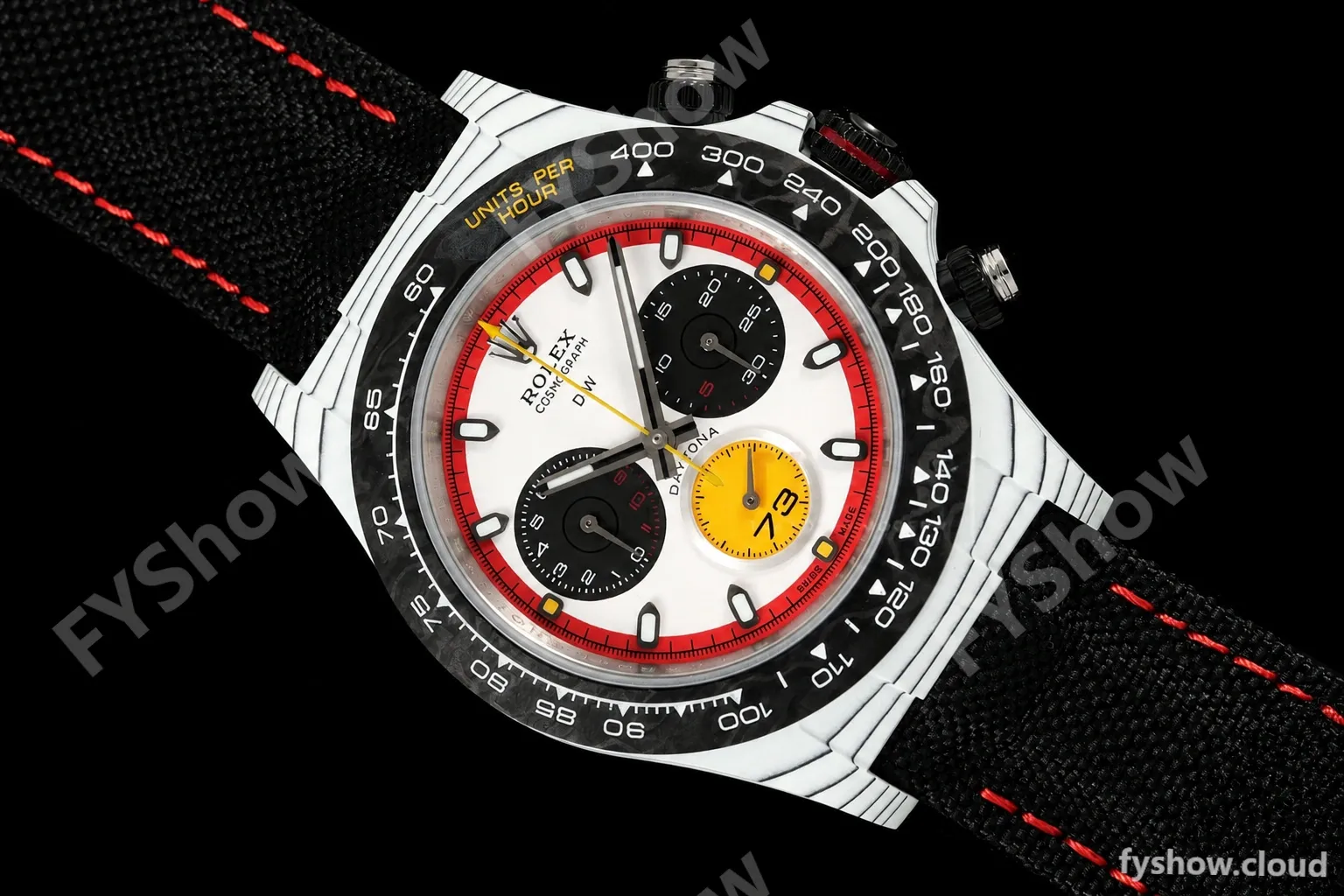 Rolex - Daytona 40mm DiW Ferrari Edition RT White Carbon Fiber FC/NY Red/Blk/Yelw White Dial DIWF DD4801 - Image 14