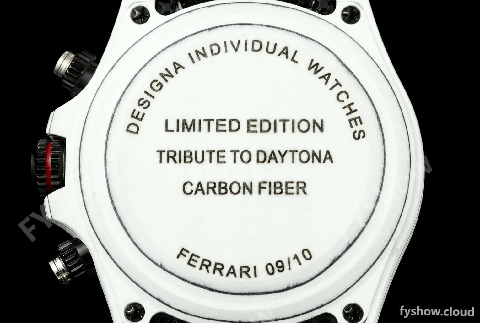 Rolex - Daytona 40mm DiW Ferrari Edition RT White Carbon Fiber FC/NY Red/Blk/Yelw White Dial DIWF DD4801 - Image 6