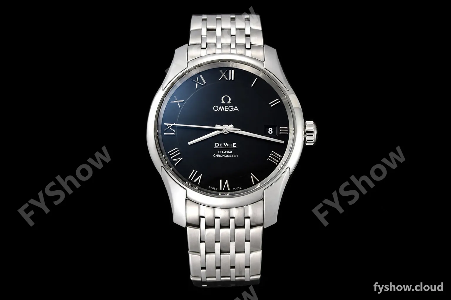 Omega - De Ville Mens Co-Axial 41mm SS/SS Black Roman VSF A8500